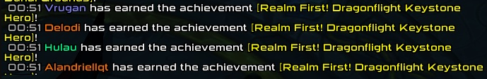 Realm First Dragonflight Keystone Hero